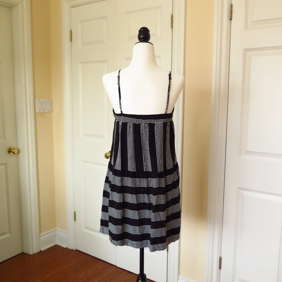Drop Waist Dress with Black and White Stripes - Picture 5 of 8